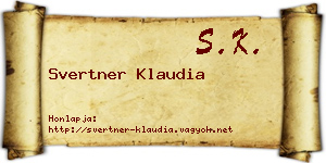 Svertner Klaudia névjegykártya
